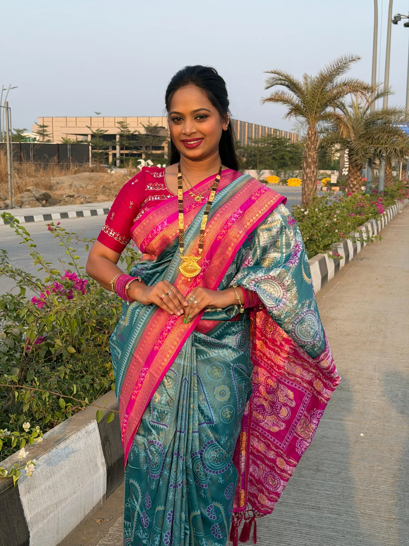 Swati Sky Blue Tissue Silk Patola Saree image 3