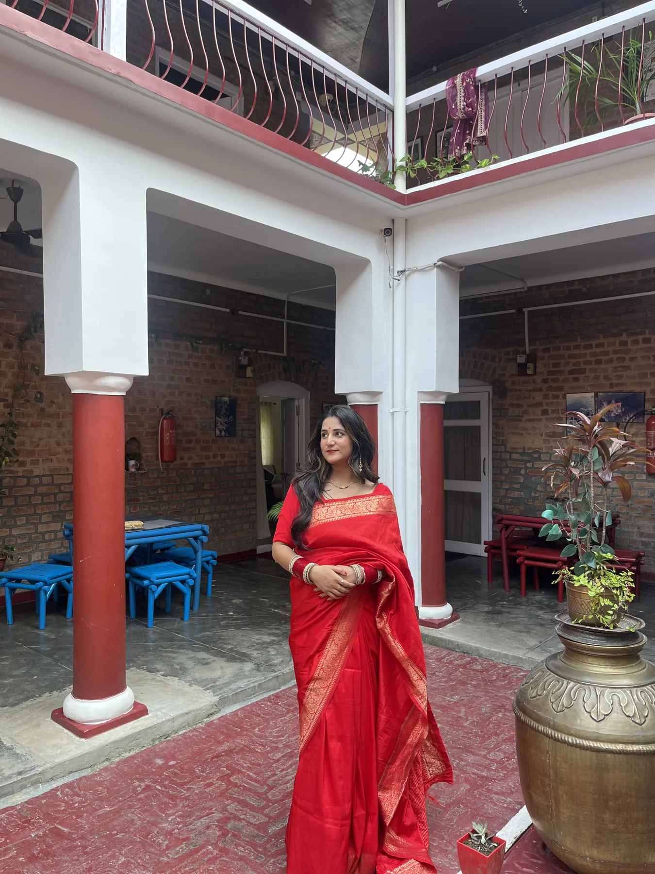 Priyanka Red Soft Silk Gala Saree