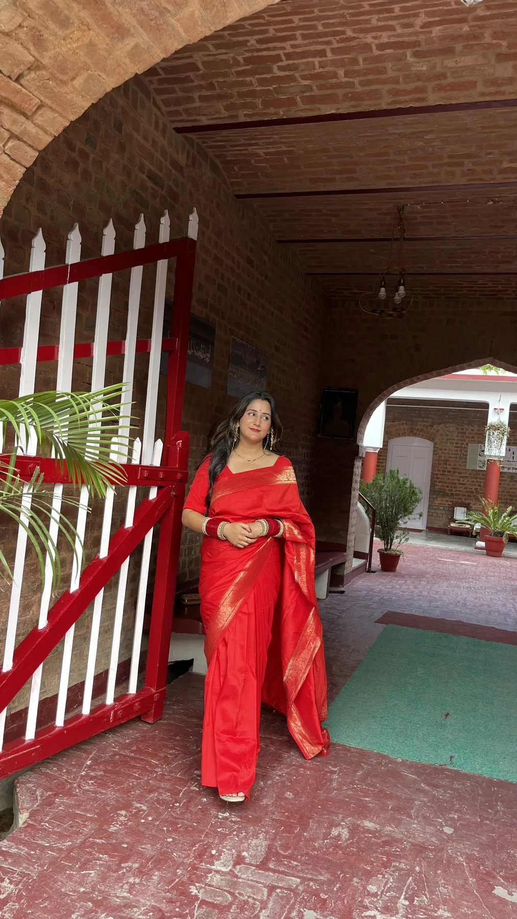 Priyanka Red Soft Silk Gala Saree image 2