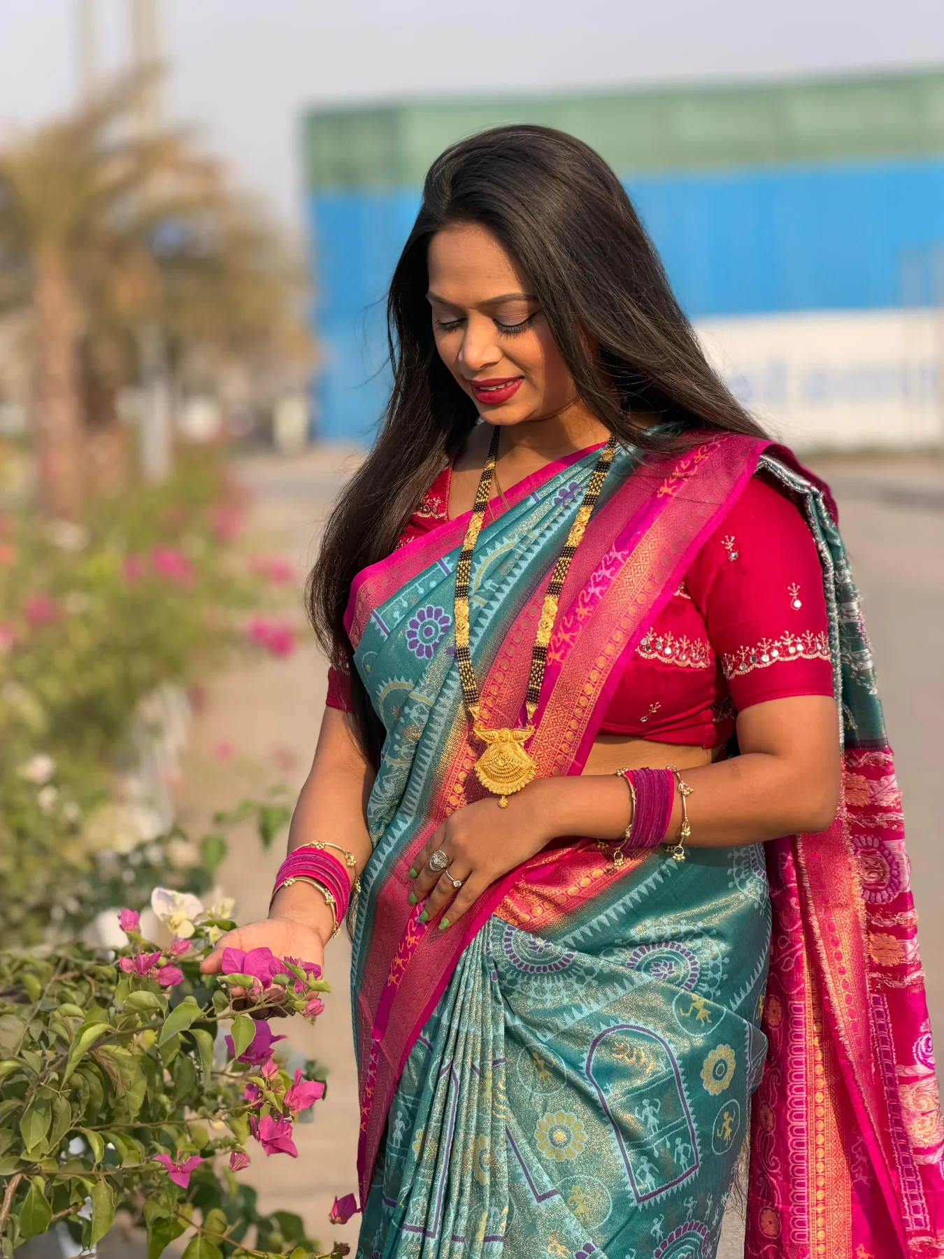 Swati Sky Blue Tissue Silk Patola Saree